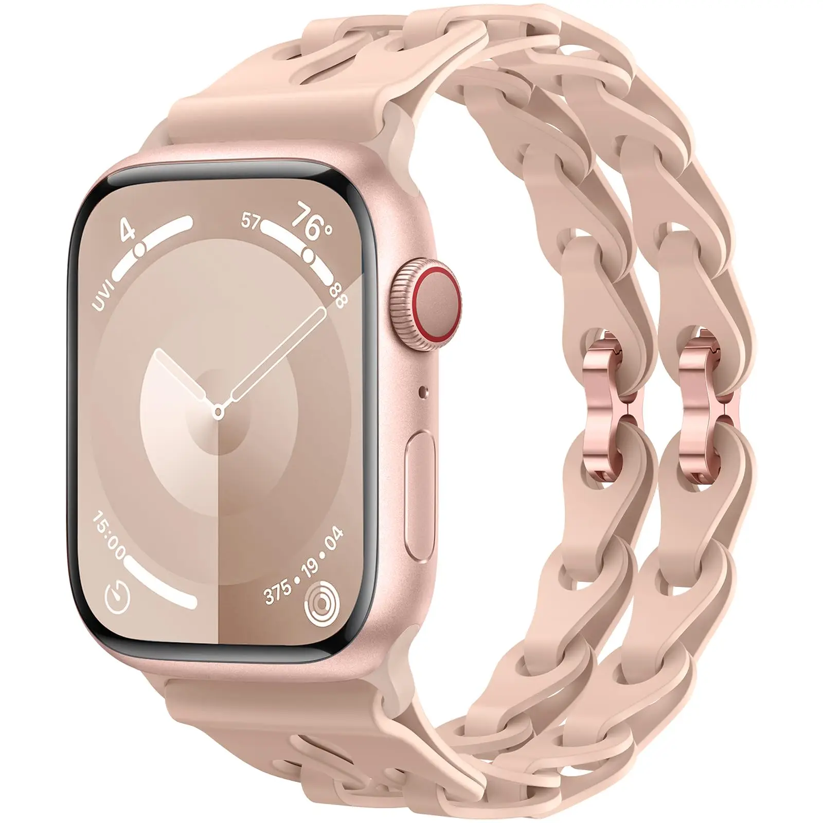 Ремешок силиконовый для Apple Watch band 44 мм 40 ultra 2 49 45 41 двойной звеньевой браслет серии