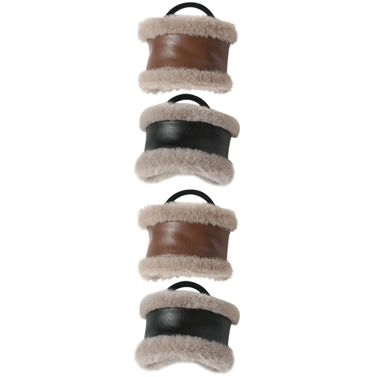 

4 pcs Ponytail Holder PU Hair Scrunchies Vintage Elastic Hair Ties for Women