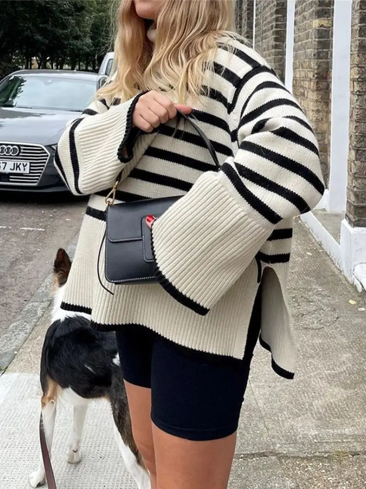 Новинка женский осенне-зимний свитер с высоким воротником Женский пуловер топы