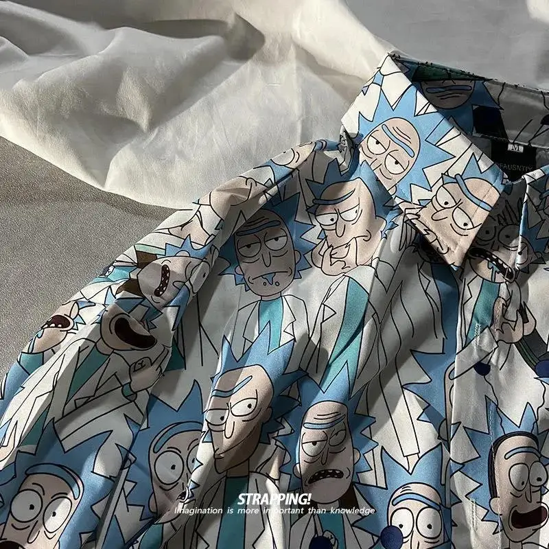 Летняя Милая рубашка для мужчин гавайская с длинным рукавом пляжная одежда