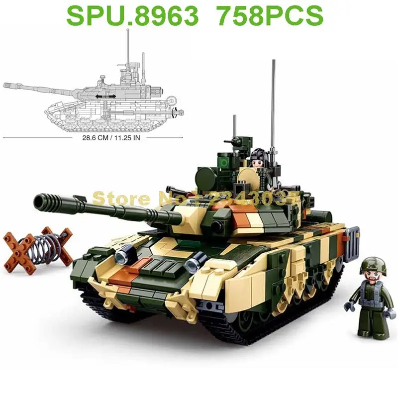 758pcs Military T90ms Main Battle Tank Building Blocks Toy | Игрушки и хобби