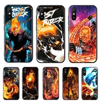 marvel cool rider ghost motorcycle redmi s2 y2 6 6a 5 5a 4x 9i 9t 9a 9c 9 8a 8 go 7 7a prime pro plus black soft phone case