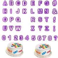 40pcs alphabet number character letter cookie cutter fondant cake biscuit baking mould diy baking decorating tools with handle