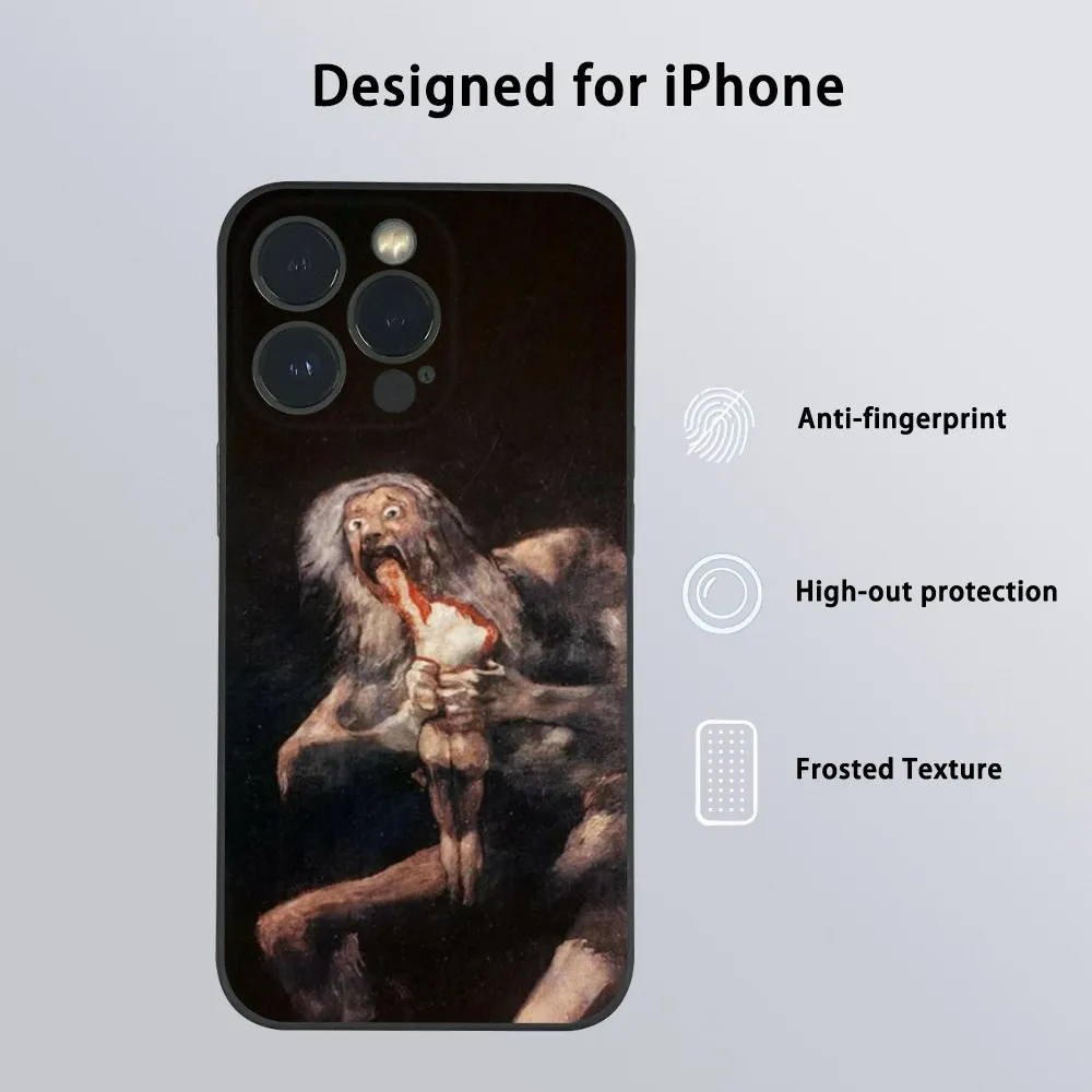 Spain Francisco Goya Art Phone Case For IPhone 16 15 14 13 12 11 Pro Max Plus Mini Frosted Soft Shell Funda