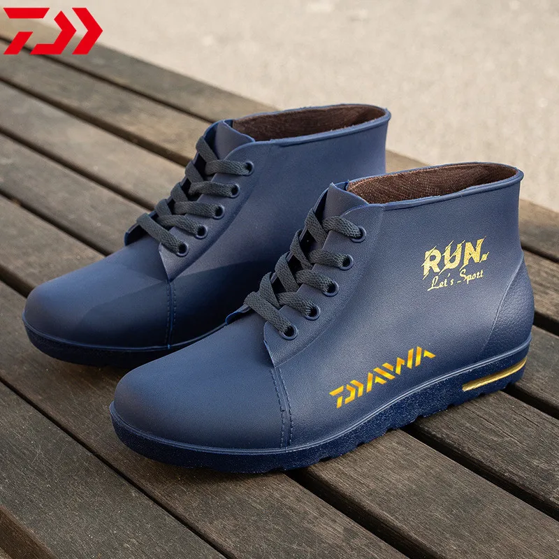 

Ботинки Daiwa мужские для рыбалки, модная Уличная обувь для пешего туризма, Нескользящие, прочные, водонепроницаемые, резиновые, для рыбалки