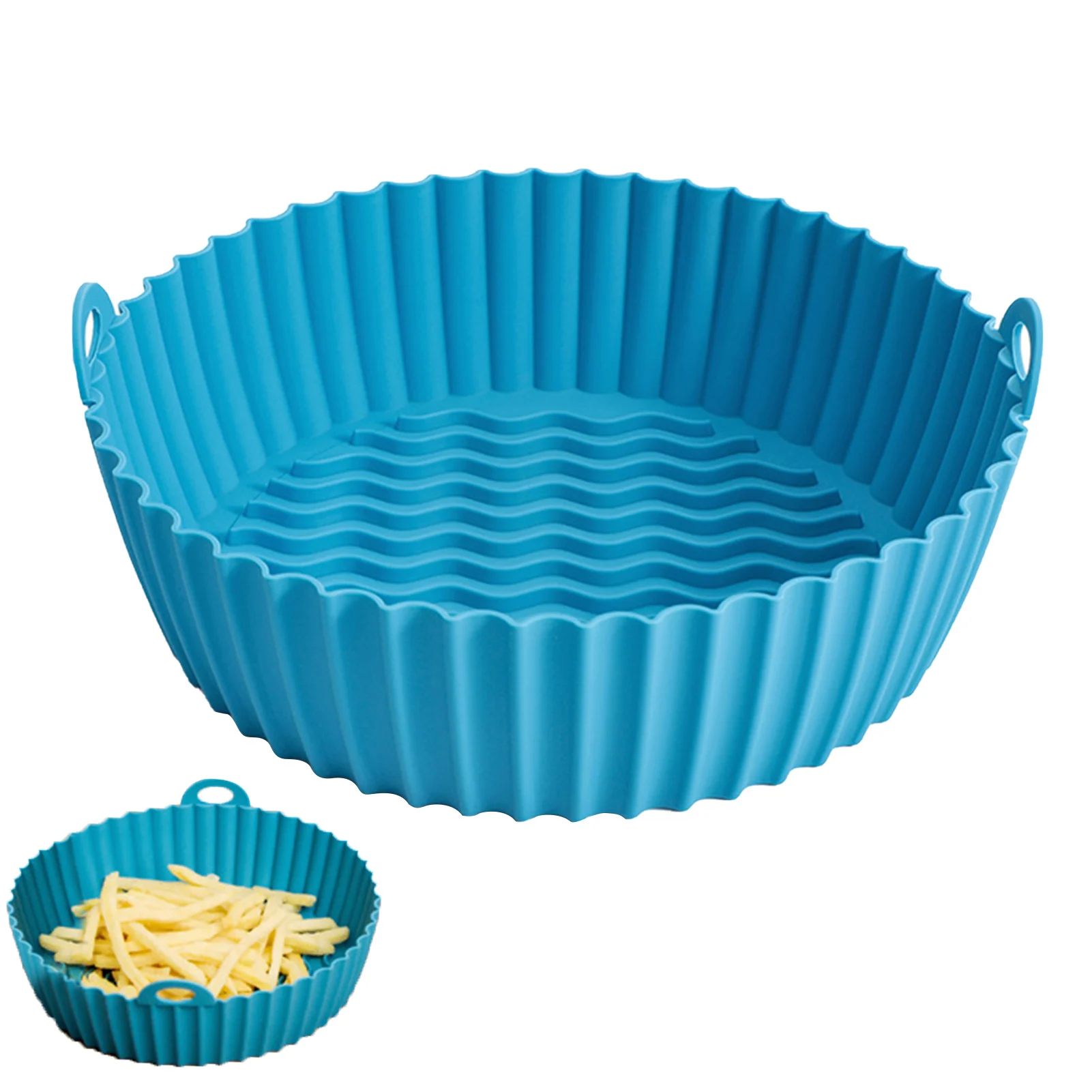 

Air Fryer Baking Pan Reusable Non-Stick Air Fryer Silicone Pan Safe And Non-Toxic Air Fryers Oven Accessories Round Tray