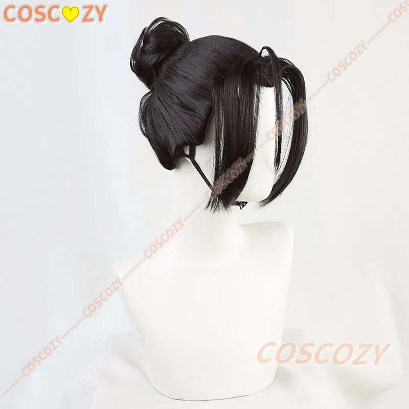 Косплей Обещание волшебника Шариллок Парик Черная булочка Волосы Красота Кончик