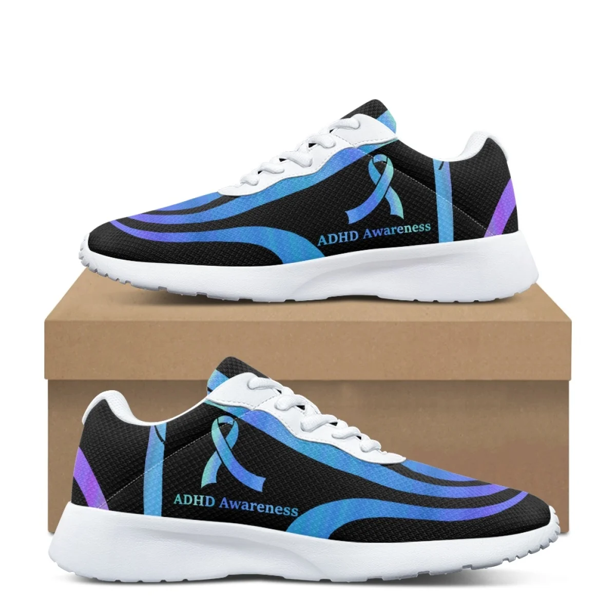 Женские амортизирующие кроссовки ADHD повседневная обувь с узором шикарный дизайн