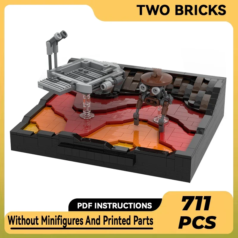 Звездный Фильм модель Moc строительные блоки финальная двойная на лаве планеты