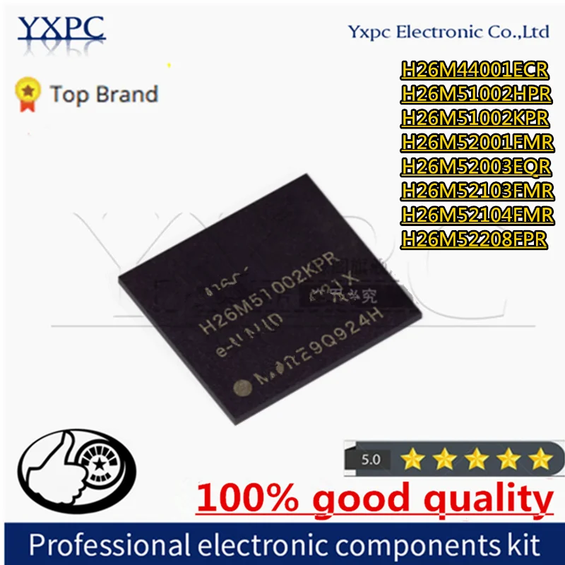 1 шт. чипы H26M44001ECR H26M51002HPR H26M51002KPR H26M52001FMR H26M52003EQR H26M52103FMR H26M52104FMR H26M52208FPR BGA