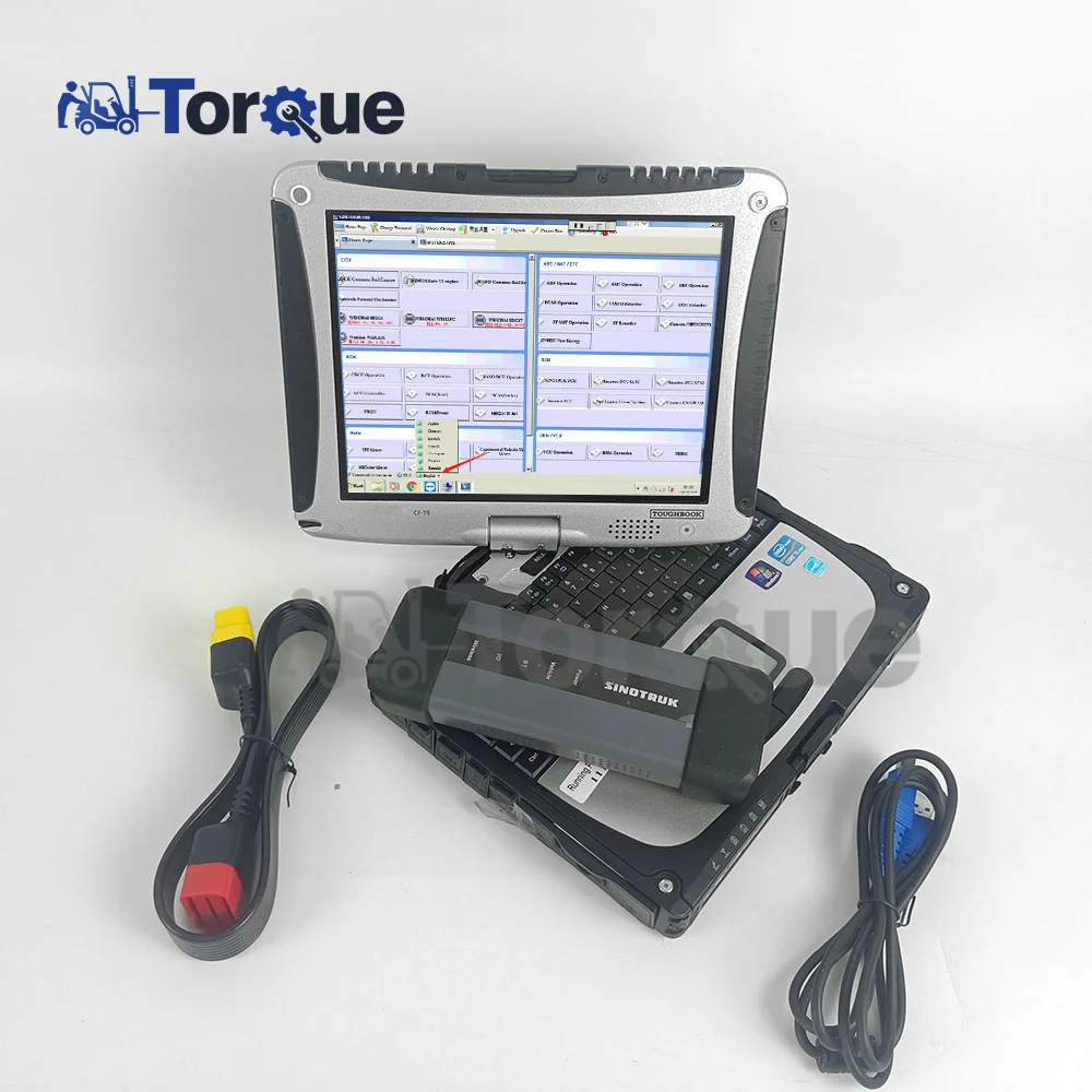 

CF19 Laptop OBD Engine Detector SINOTRUK HOWO SHACMAN WeiChai Cnhtc Heavy Duty truck Diagnostic Scanner Tool
