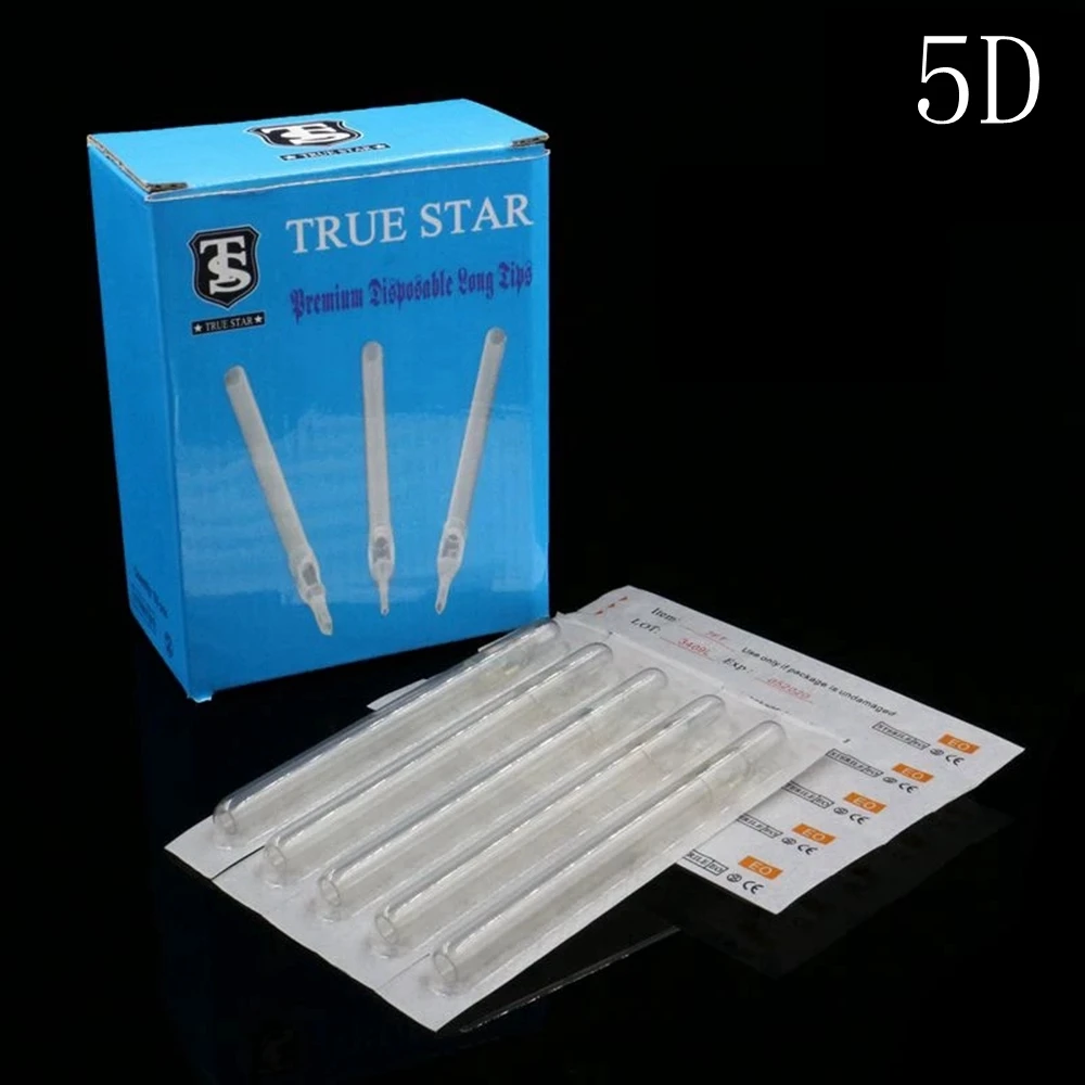 

TRUE STAR 50PCS 5D Tattoo Tip Clear Long Disposable Tips 108mm Needles Tip for Tattoo Supplies Free Shipping