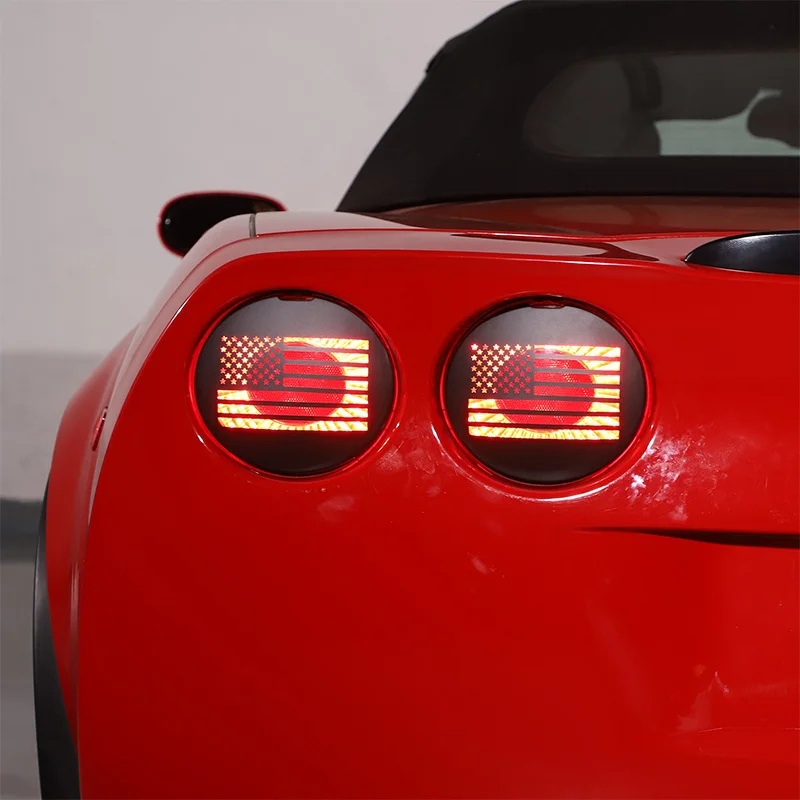 

For Chevrolet Corvette C6 2005-2013 Stainless Steel Black/Silver Car Tail Light Cover Trim Sticker Car Accessories