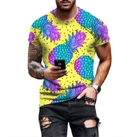 summer pineapple graphic t shirt mens casual 3d short sleeve streetwear tee shirt
