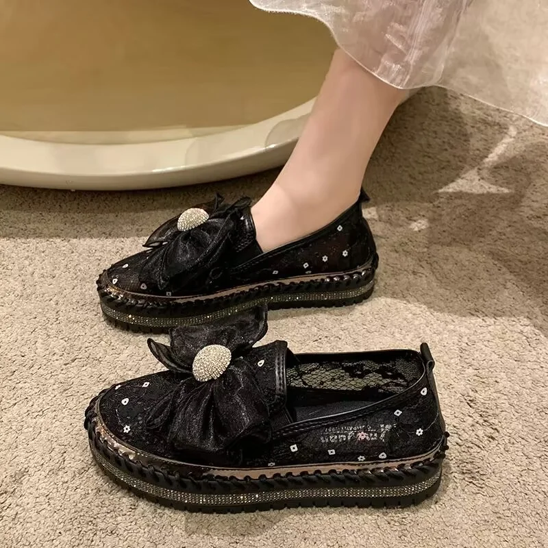 

Lace flower rhinestones hand custom casual shoes fashion hundred match female fisherman shoes female 35-40
