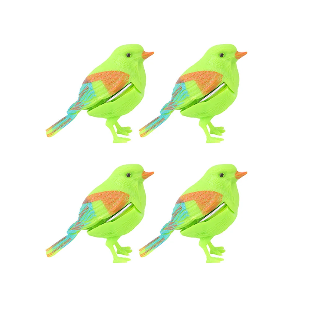 

4 Pcs Voice Control Bird Toy Parrot Practical Educational Plaything Colorful Singing Abs Chirping Little