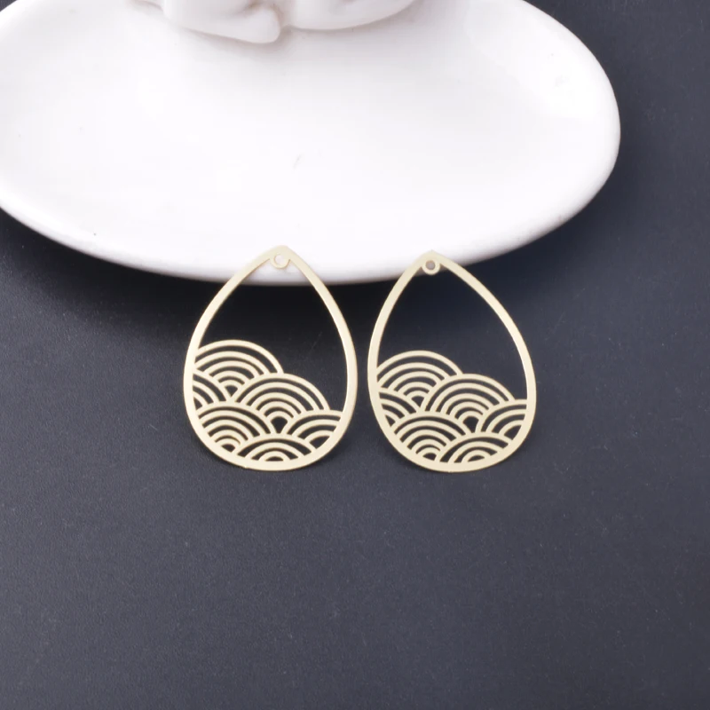 10 шт. 3 5*2 6 см светло-золотой цвет капли воды подвески латунные ювелирные