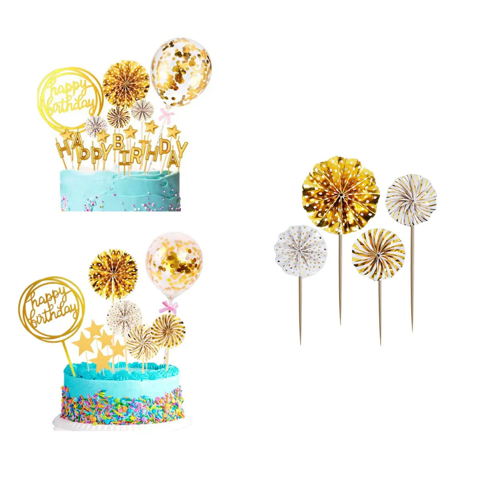 

4 шт./лот мини-бумажный веер для торта, Топпер для кексов, детские украшения для торта на день рождения, Baby Shower, флаги, товары для свадьбы