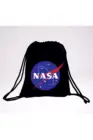 Унисекс, черный габардиновый тканевый рюкзак на шнурке с НАСА