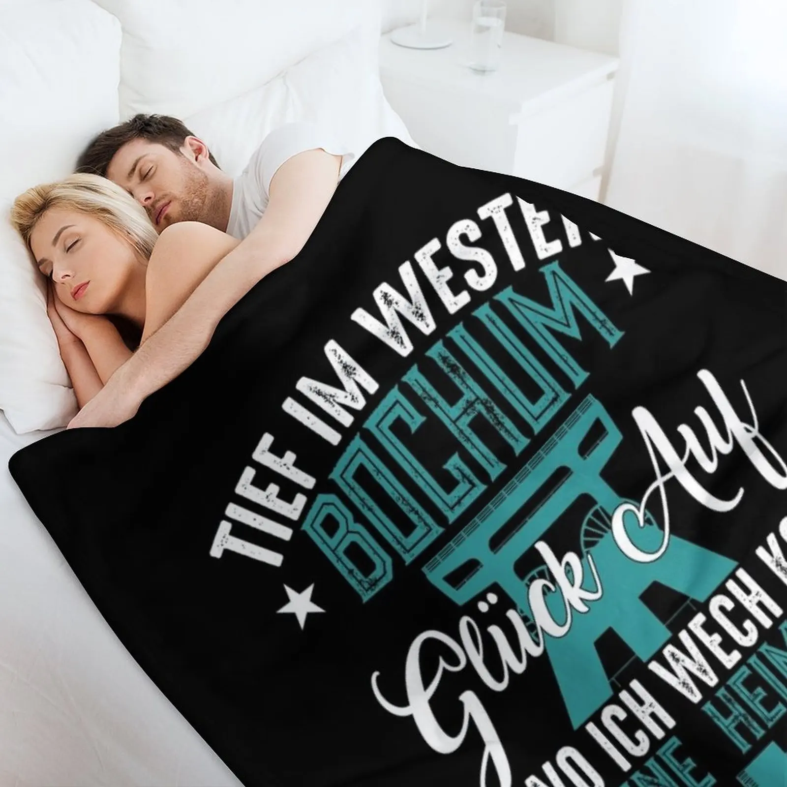 Bochum Ruhrpott &amp Ruhrgebiet Good Luck On Soccer Fan Bochumer Плед Путешествия Винтаж косплей аниме Одеяла
