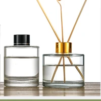 100ml200ml empty round shape fragrance glass diffuser bottlearomatherapy bottles with alumite circle and plactic lids