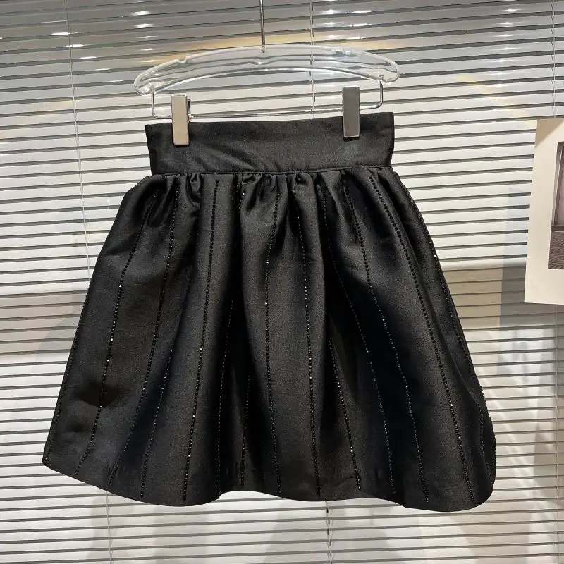 Новинка весенняя одежда 2022 тяжелые модные вертикальные Стразы короткая юбка