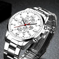 2022 fashion mens sports watches men luxury stainless steel quartz wristwatch luminous clock man business casual leather watch