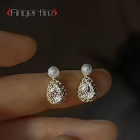 fashion luxurious drop shape party stud earrings high quality exquisite jewelry for engagement banquet
