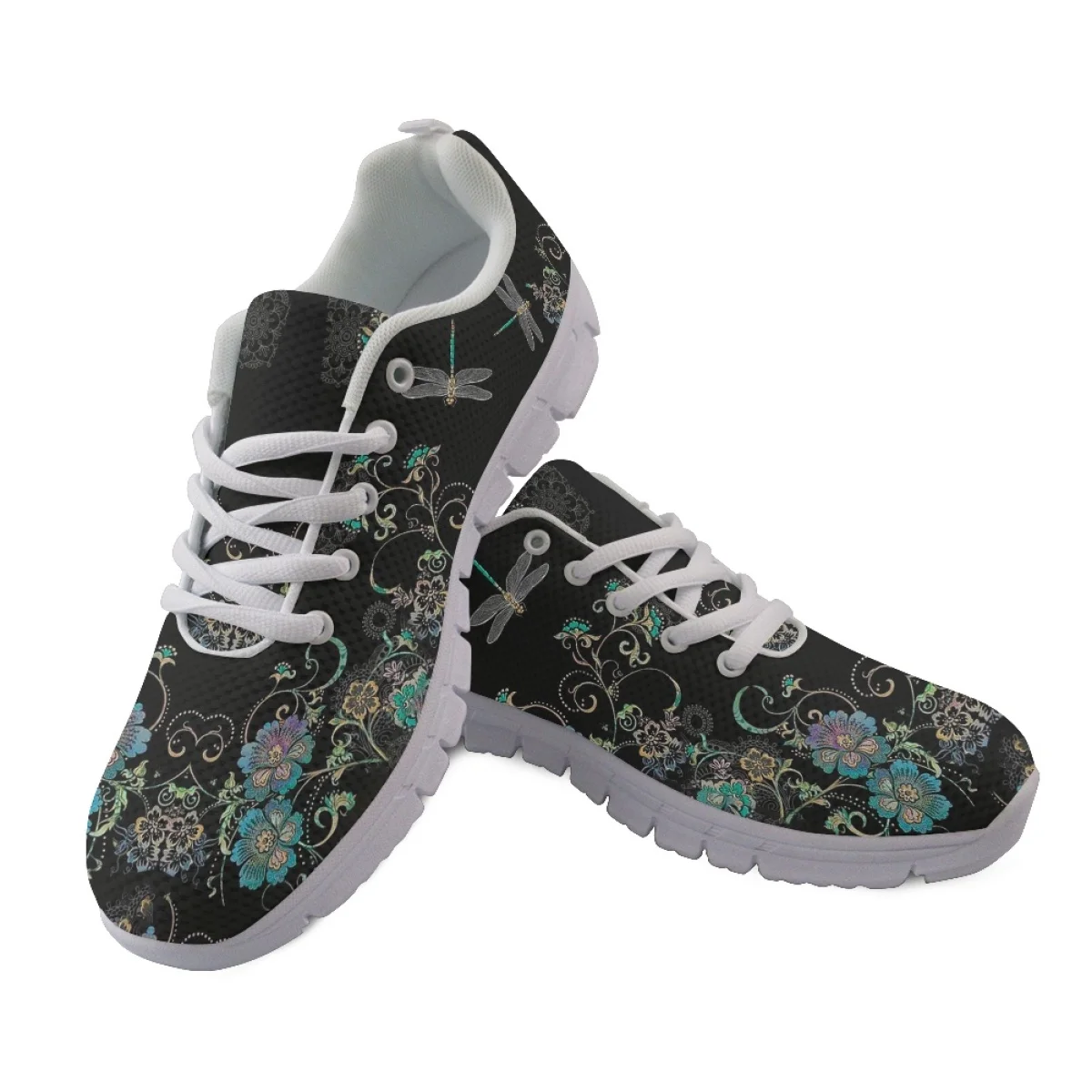

Dragonfly Pattern Black Shoes for Women High Quality Cozy Running Sneakers Brand Fashion Durable Anti Skid Zapatos Para Mujeres