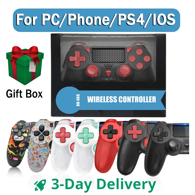 

Беспроводной контроллер для Sony PS4 Геймпад для PS4 Slim/Pro/iPhone/PC/Android/Steam 6-осевой гироскоп двойная вибрация беспроводная игра