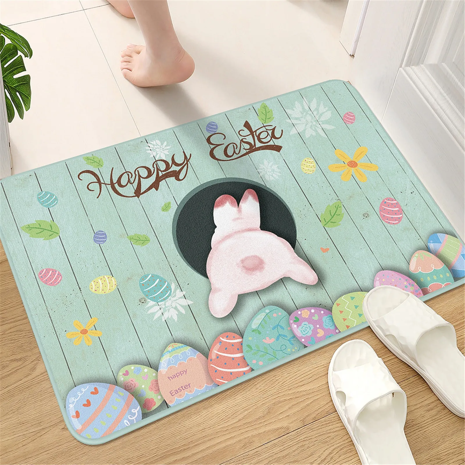 

Easter Bunny Printed Carpet Floor Mat Foot Mat Bathroom Non Slip Mat Non-slip Carpets In Wash Basin Bathtub Side Floor Decor