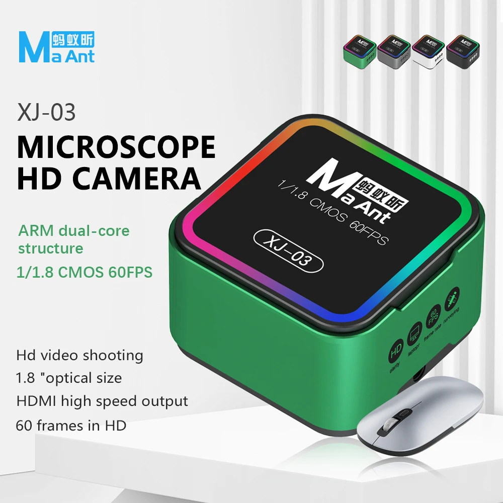 Фото Maant XJ-3 2K HD 60fps с встроенным сенсором IMX347 1/1.8, подключением HDMI и USB для вывода изображения, подходит для BGA-ремонта и пайки процессоров. №1