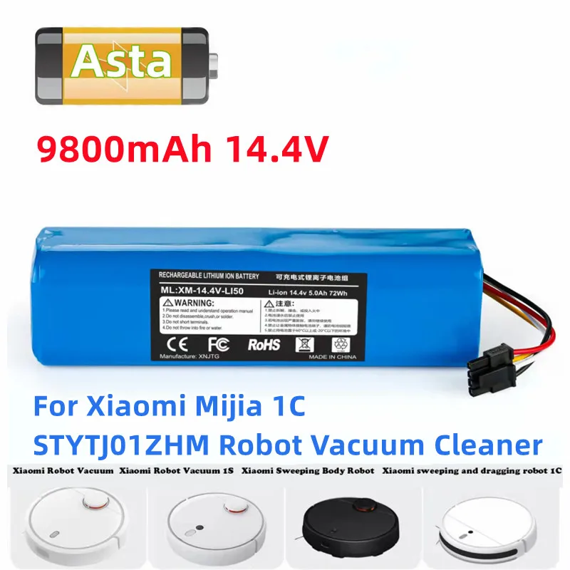 

Аккумулятор для робота-пылесоса Xiaomi Mijia 1C STYTJ01ZHM, 14,4 В, 5200 мАч