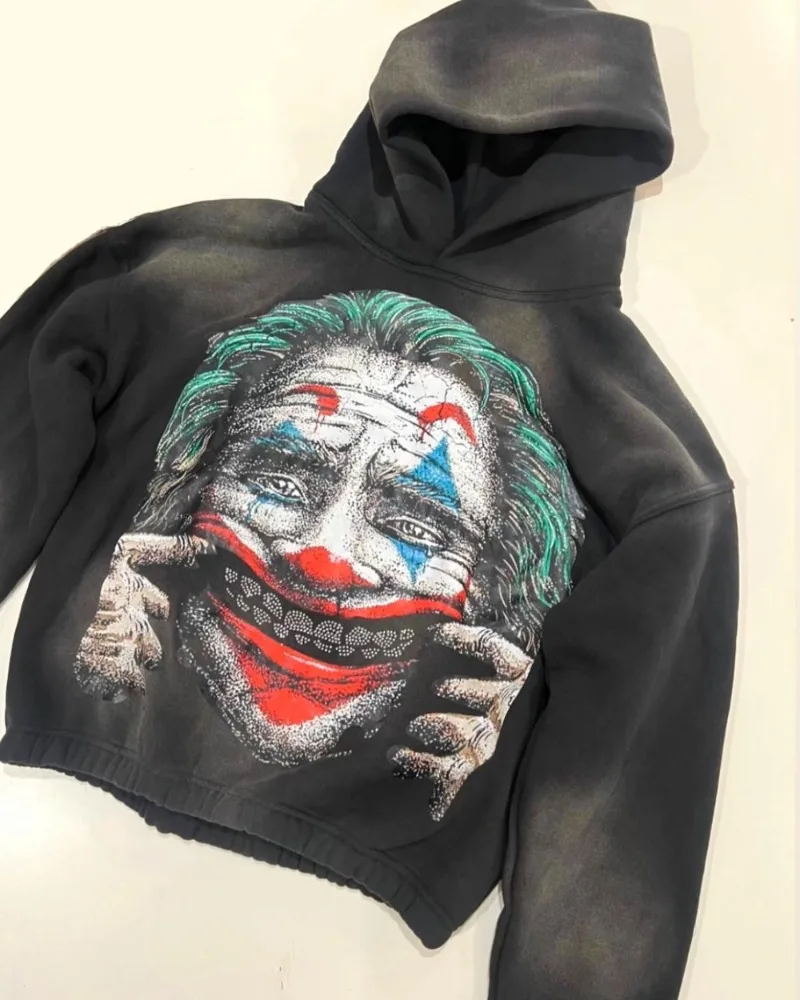 

2023 new Y2k hoodie men's hip-hop Gotham clown graphic print oversized hoodie sweatshirt Supunk rock Gothic top street costume