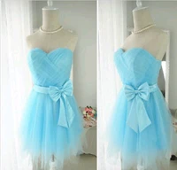cheap sweetheart shirt mini bow bridesmaid dresses for weddings 2015 new sexy sleeveless gown tulle graceful summer style dress