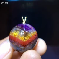 natural cacoxenite purple auralite 23 red round pendant 21 8mm rutilated quartz big size sphere ball women men necklace aaaaaa
