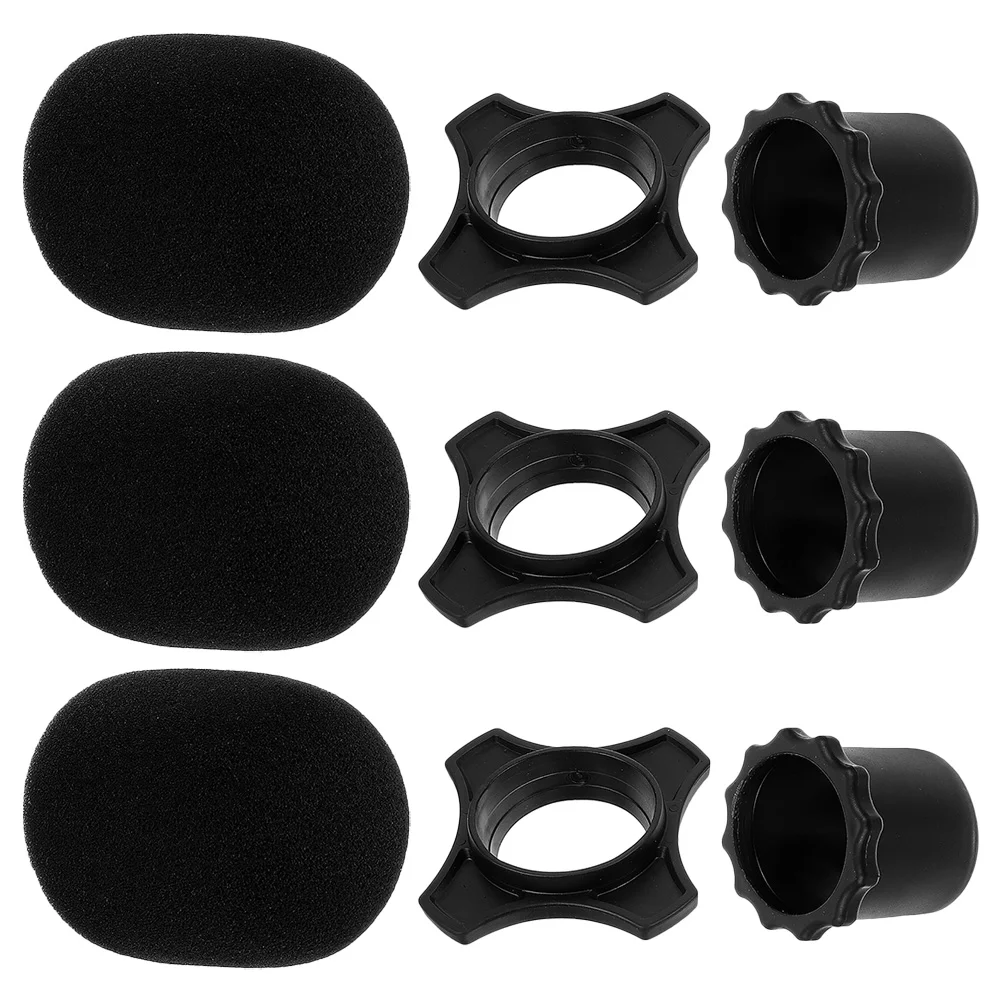 

3 Sets Microphones Protector Live Streaming Cover Covers Accessories Sponge For