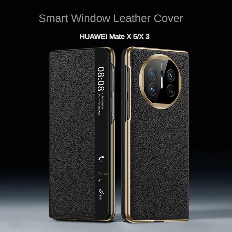 Чехол для Huawei Mate X5 X3 роскошный гальванический кожаный чехол с интеллектуальным