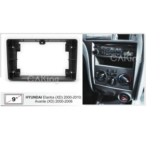 9-дюймовая Автомобильная радиопанель Fascia Для Hyundai Elantra (XD), Avante (XD) 2000-2006, комплект для приборной панели, устанавливаемая панель панели