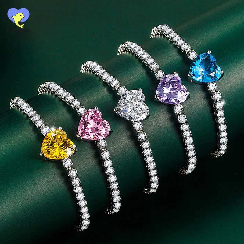 

Fashion Luxury Heart Love Bracelet for Women Copper AAA+ Austrian Cubic Zirconia Party Wedding Birthday Jewelry Gift