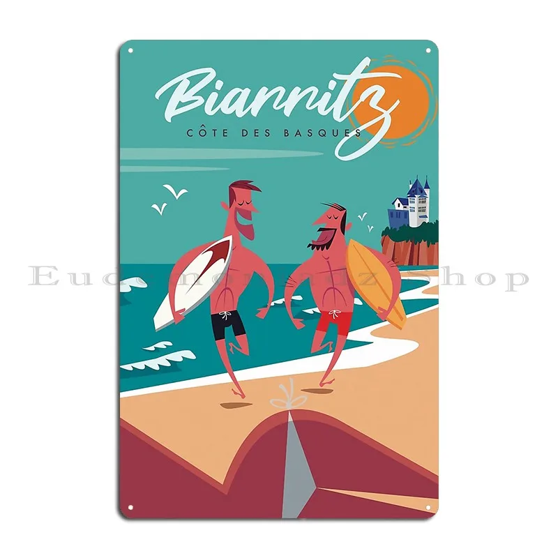 Металлическая вывеска Biarritz