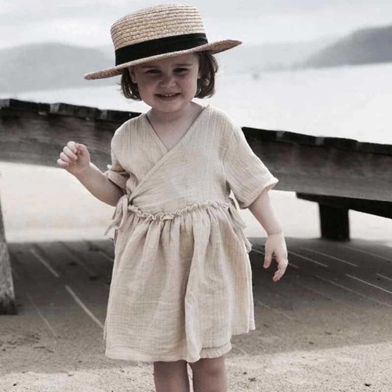 

Girl Dress Kids Skirts Spring Summer Cotton 2022 Line Flower Girl Dress Party Evening Gown Beach Outdoor Children Clothing