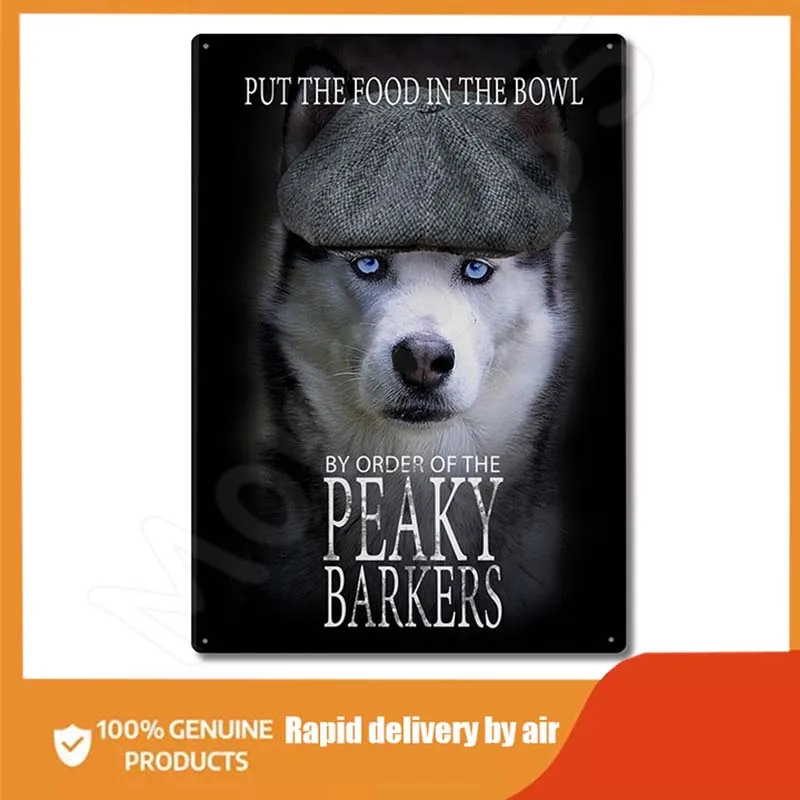

Movie Metal Tin Sign Plate Artylicious Peaky Barkers Boxer Dog Sign Funny Peaky Blinders Dog for Room Decoration Men wall