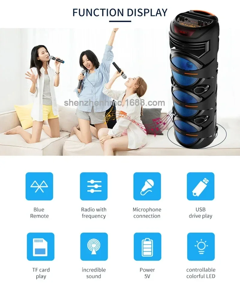 Фото Caixa De som 3000 Вт высокомощная Bluetooth-колонка, 12 дюймов, уличный портативный сабвуфер, 3D стерео колонка с объемным звуком, музыкальный центр №5