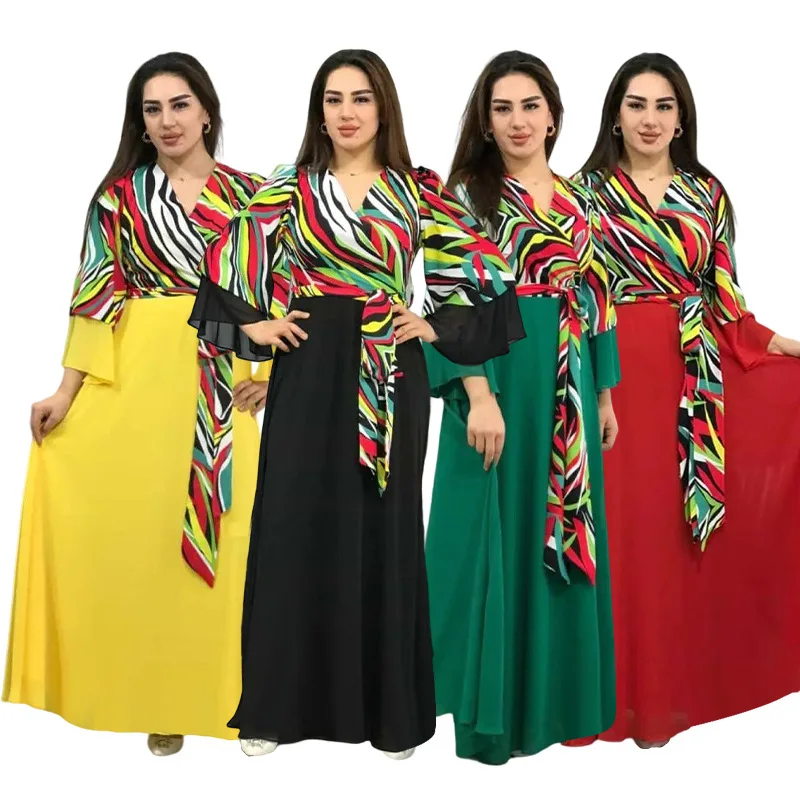 

Платье женское вечернее длинное с Африканским принтом, батальных размеров, 5XL