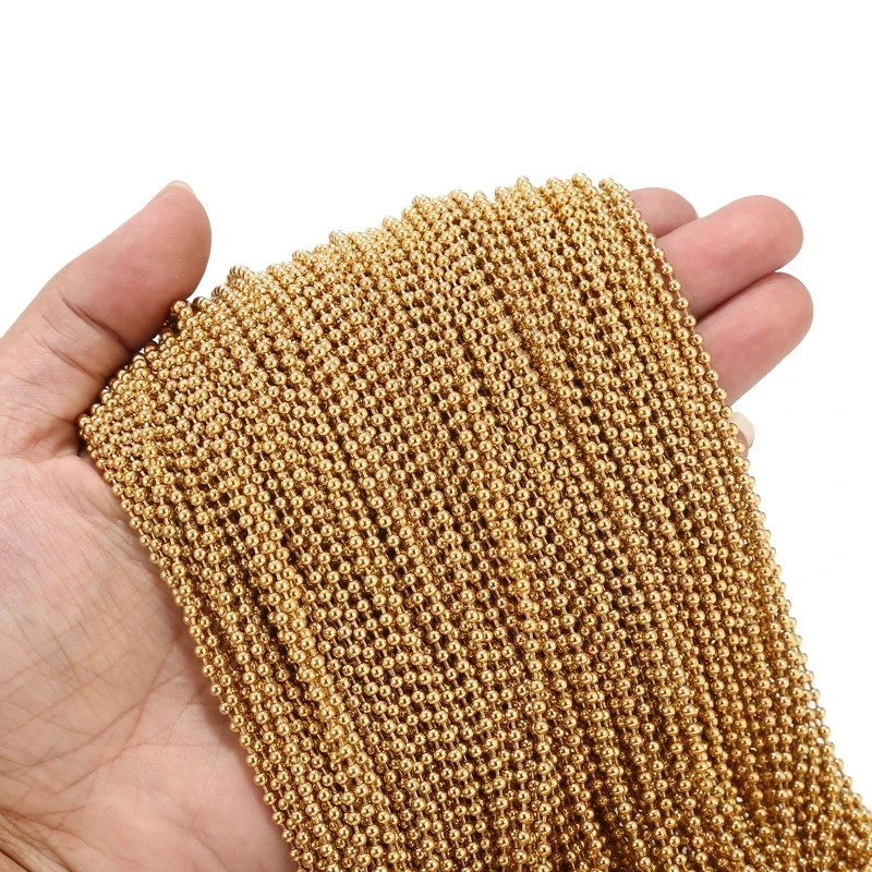 

10/20/50pcs/lot Wholesale 1.5/2/2.4/3/3.2mm Gold Color Stainless Steel Bead Ball Chain Necklace DIY Jewelry Findings