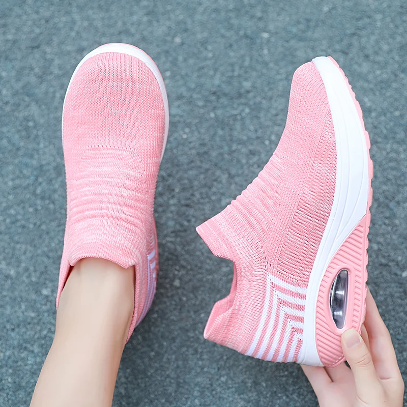 Cushioning Rubber Platform women Casual Walking sneakers Slip-On Breathable Sport Shoes Femme Running Jogging Zapatillas Mujer