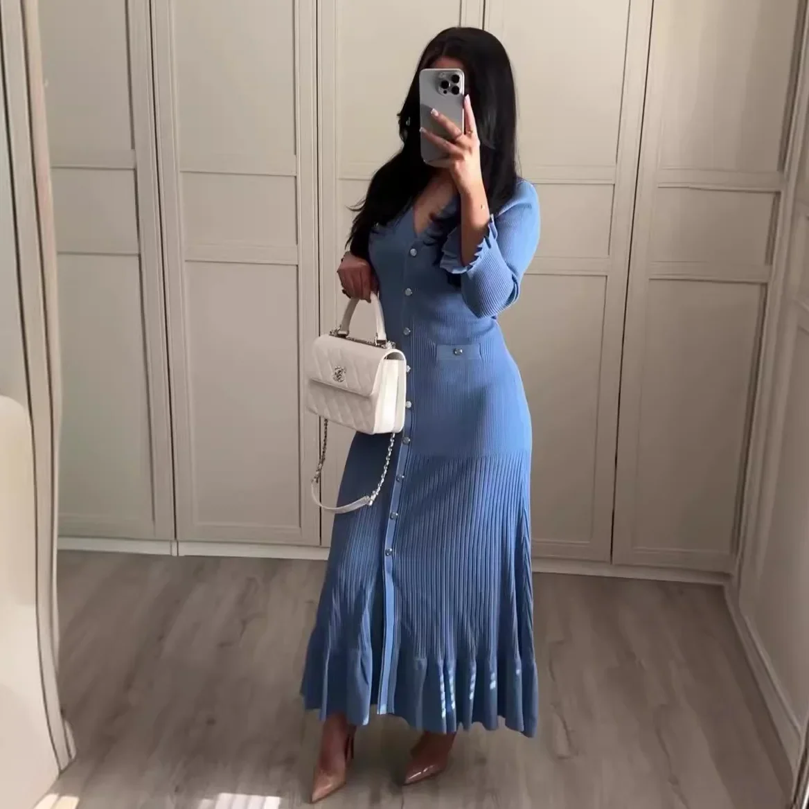 Трикотажное платье женские сексуальные длинные платья однотонные облегающие с