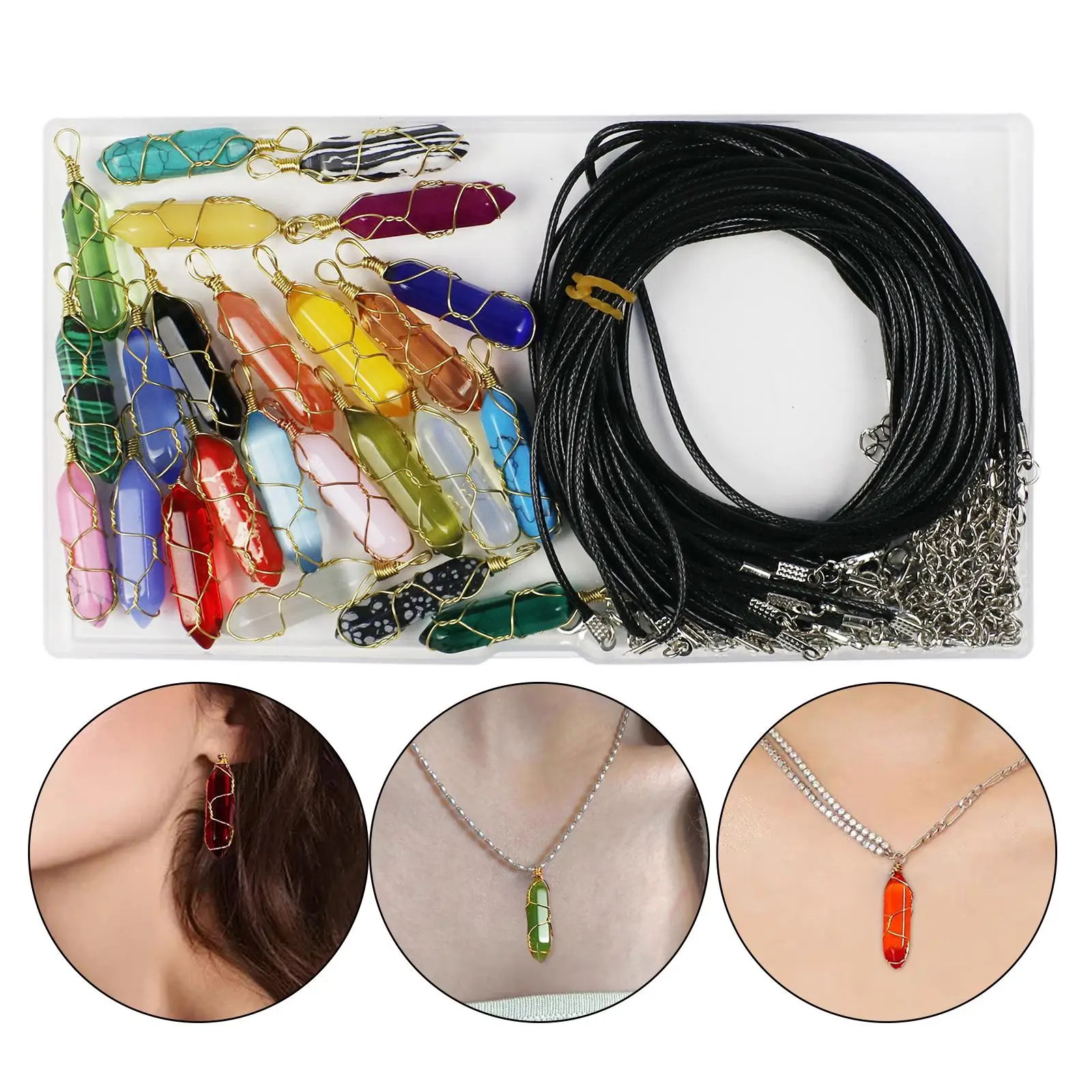 

Подвеска с шестигранным кристаллом для изготовления ювелирных изделий, 24 шт.