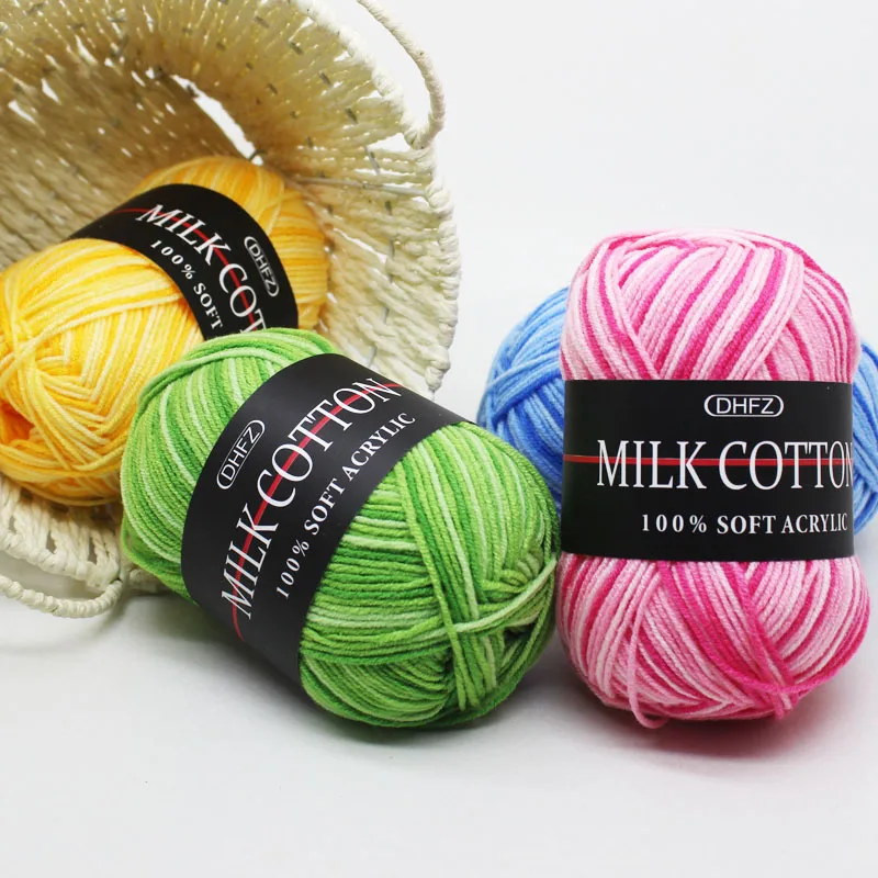 

50g/PC Three Strand Milk Cotton Soft and Warm Baby Wool Skin Friendly Velvet DIY Process Knitted Sweater Doll Hat Scarf Hat